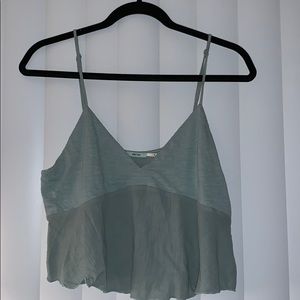 Mint colored crop tank top